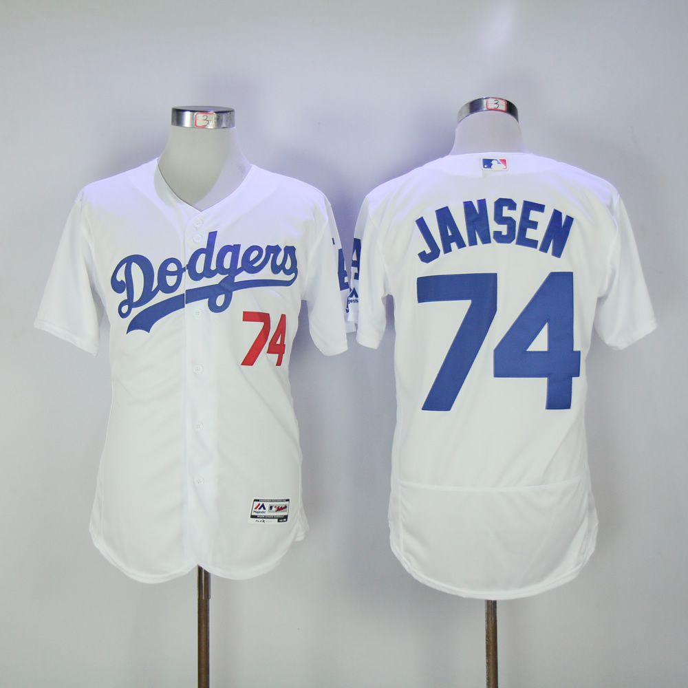 Men Los Angeles Dodgers 74 Jansen White MLB Jerseys